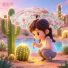 "Good quality children's plastic umbrellas in physical stores, cute cartoon animals, automatic opening umbrellas for students, kindergartens and primary schools details Picture